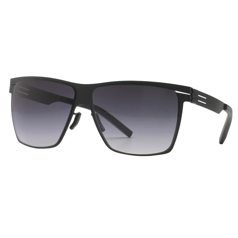 German Screwless Oversized Sunglasses for Men Anti-ultraviolet UV400 Sunglass Women Ultralight Trendy Square Sun Glasses Male