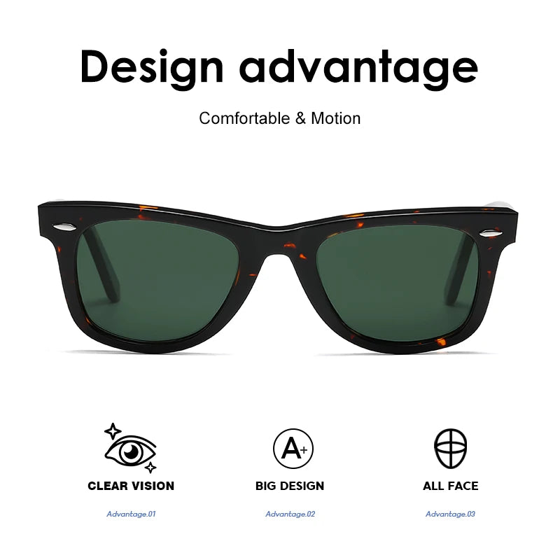 ROGBAE Tilting sunglasses men classics Glass lens Acetate sun glasses R2140 Luxury Brand Rivet Design Goggles Female sunglass