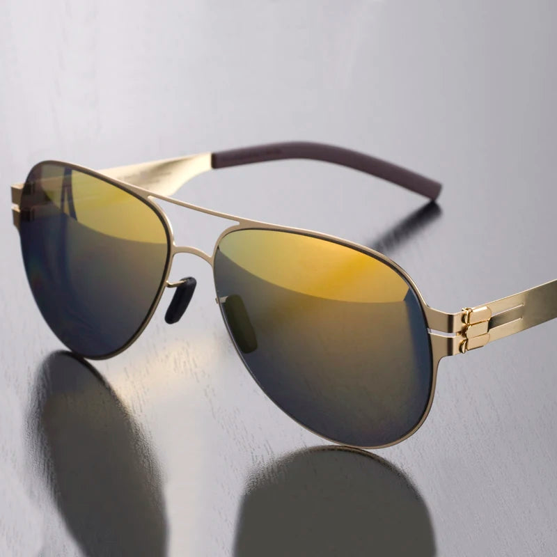 German Luxury Brand Pilot Sunglasses for Men Ultralight Screwless Frog Mirror Sunglass for Women Outdoor Fashion Sun Glasses