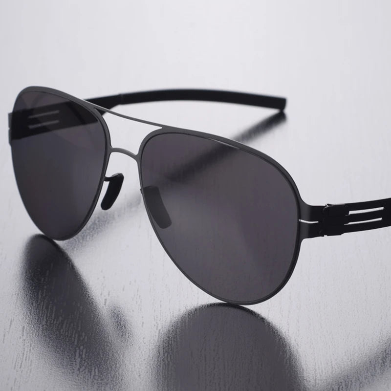 German Luxury Brand Pilot Sunglasses for Men Ultralight Screwless Frog Mirror Sunglass for Women Outdoor Fashion Sun Glasses