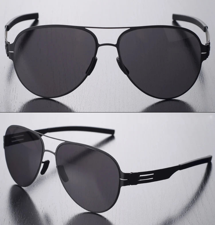 German Luxury Brand Pilot Sunglasses for Men Ultralight Screwless Frog Mirror Sunglass for Women Outdoor Fashion Sun Glasses