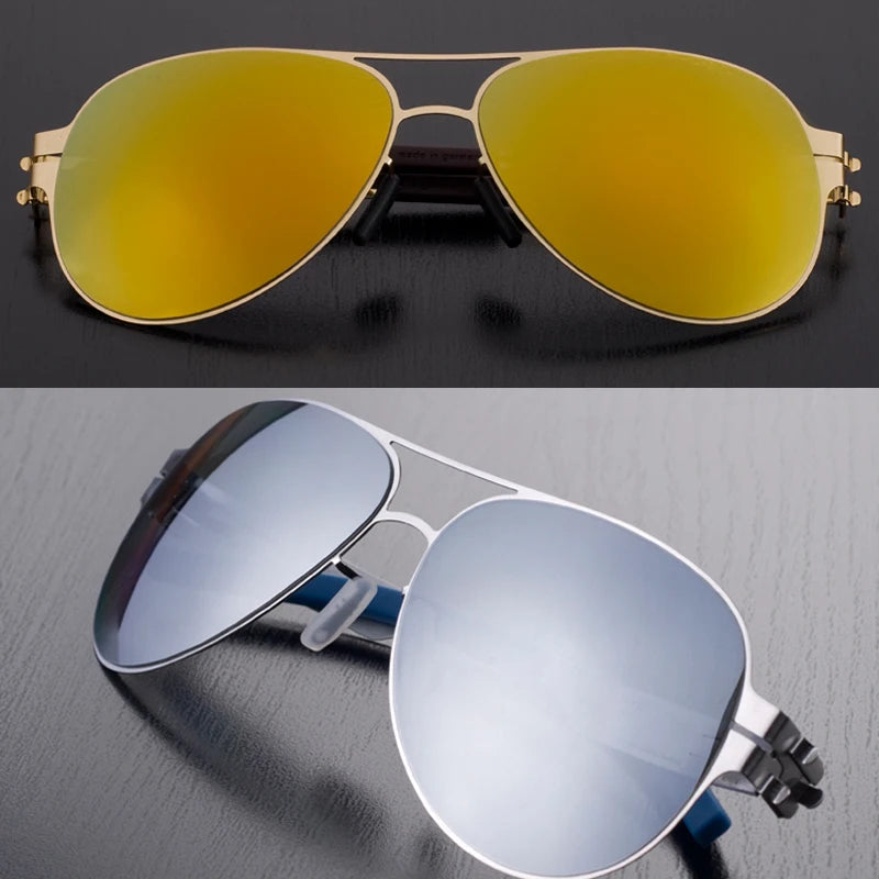 German Luxury Brand Pilot Sunglasses for Men Ultralight Screwless Frog Mirror Sunglass for Women Outdoor Fashion Sun Glasses