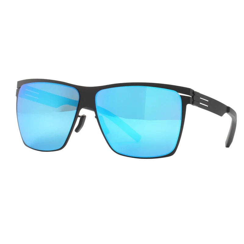 German Screwless Oversized Sunglasses for Men Anti-ultraviolet UV400 Sunglass Women Ultralight Trendy Square Sun Glasses Male