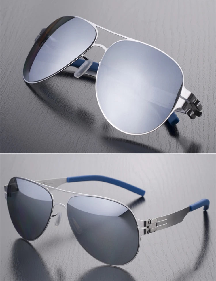 German Luxury Brand Pilot Sunglasses for Men Ultralight Screwless Frog Mirror Sunglass for Women Outdoor Fashion Sun Glasses