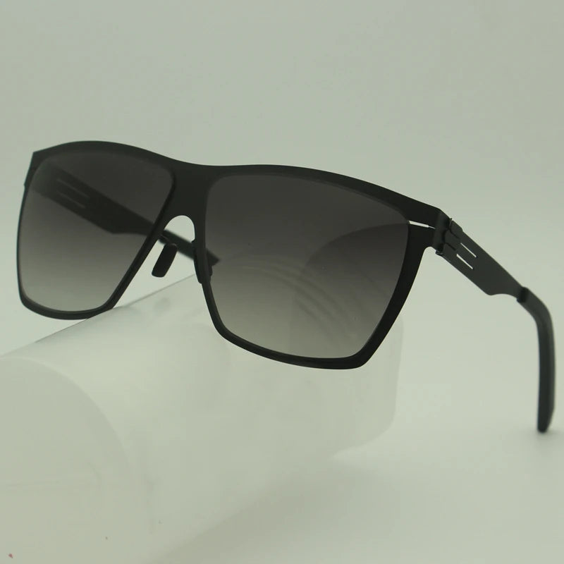 German Screwless Oversized Sunglasses for Men Anti-ultraviolet UV400 Sunglass Women Ultralight Trendy Square Sun Glasses Male