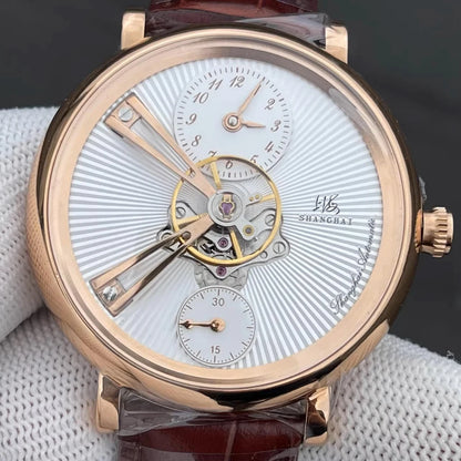 Shanghai Tourbillon Watch Men 40mm Luxury Automatic Watches Dome Sapphire Glass Man Mechanical Wristwatches Relojes Para Hombre