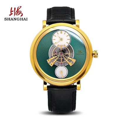 Shanghai Tourbillon Watch Men 40mm Luxury Automatic Watches Dome Sapphire Glass Man Mechanical Wristwatches Relojes Para Hombre