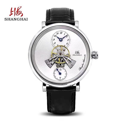 Shanghai Tourbillon Watch Men 40mm Luxury Automatic Watches Dome Sapphire Glass Man Mechanical Wristwatches Relojes Para Hombre