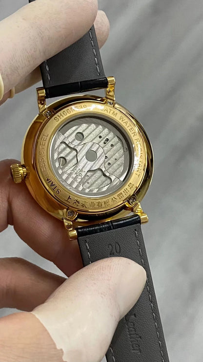 Shanghai Tourbillon Watch Men 40mm Luxury Automatic Watches Dome Sapphire Glass Man Mechanical Wristwatches Relojes Para Hombre
