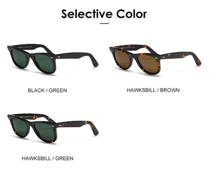 ROGBAE Tilting sunglasses men classics Glass lens Acetate sun glasses R2140 Luxury Brand Rivet Design Goggles Female sunglass