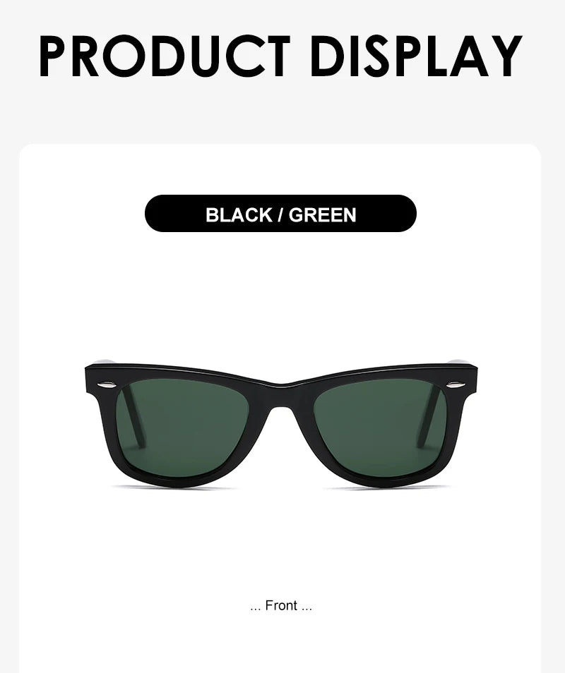 ROGBAE Tilting sunglasses men classics Glass lens Acetate sun glasses R2140 Luxury Brand Rivet Design Goggles Female sunglass