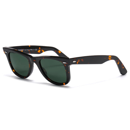 ROGBAE Tilting sunglasses men classics Glass lens Acetate sun glasses R2140 Luxury Brand Rivet Design Goggles Female sunglass
