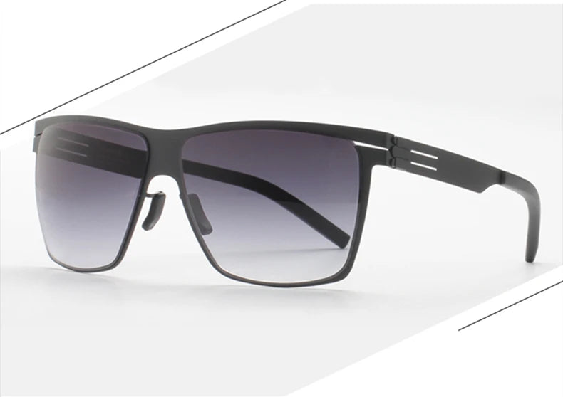 German Screwless Oversized Sunglasses for Men Anti-ultraviolet UV400 Sunglass Women Ultralight Trendy Square Sun Glasses Male