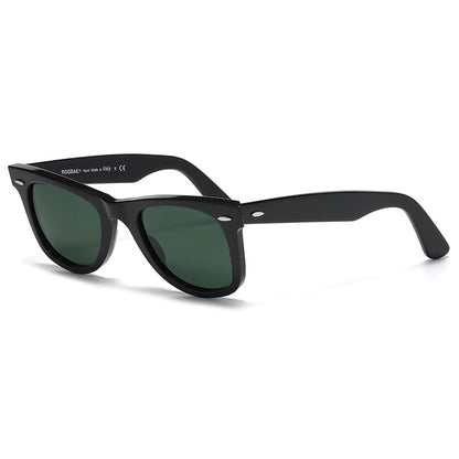 ROGBAE Tilting sunglasses men classics Glass lens Acetate sun glasses R2140 Luxury Brand Rivet Design Goggles Female sunglass