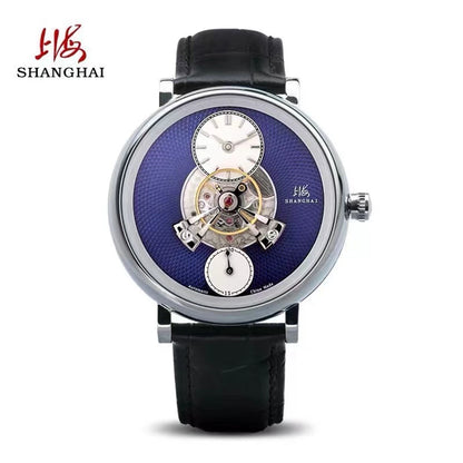 Shanghai Tourbillon Watch Men 40mm Luxury Automatic Watches Dome Sapphire Glass Man Mechanical Wristwatches Relojes Para Hombre