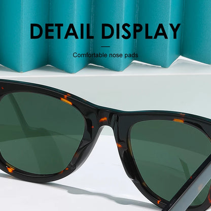 ROGBAE Tilting sunglasses men classics Glass lens Acetate sun glasses R2140 Luxury Brand Rivet Design Goggles Female sunglass