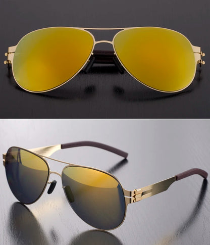 German Luxury Brand Pilot Sunglasses for Men Ultralight Screwless Frog Mirror Sunglass for Women Outdoor Fashion Sun Glasses