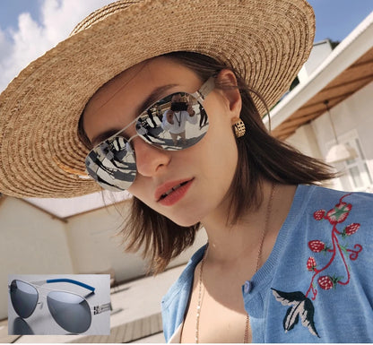 German Luxury Brand Pilot Sunglasses for Men Ultralight Screwless Frog Mirror Sunglass for Women Outdoor Fashion Sun Glasses