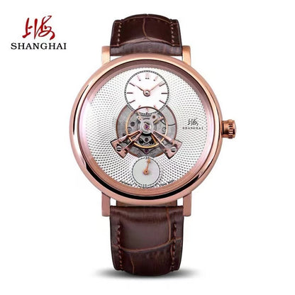 Shanghai Tourbillon Watch Men 40mm Luxury Automatic Watches Dome Sapphire Glass Man Mechanical Wristwatches Relojes Para Hombre