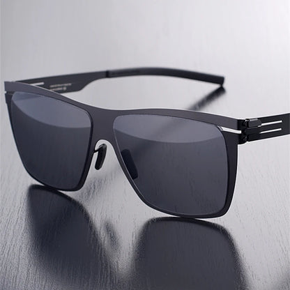 German Screwless Oversized Sunglasses for Men Anti-ultraviolet UV400 Sunglass Women Ultralight Trendy Square Sun Glasses Male