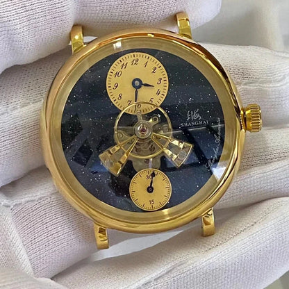 Shanghai Tourbillon Watch Men 40mm Luxury Automatic Watches Dome Sapphire Glass Man Mechanical Wristwatches Relojes Para Hombre